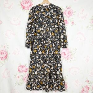 Universal Thread Yellow and White Ruffled Tiered Floral Sundress S